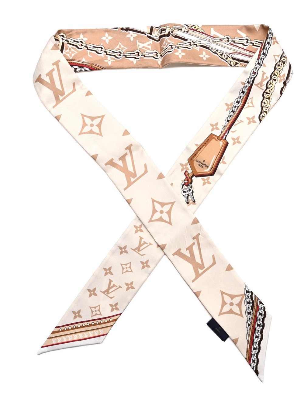 Louis Vuitton Beige Ultimate Monogram Silk Twillies- SET OF TWO TOGETHER